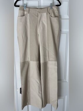 Women’s Sz 30-30 Urban Outfitters Beige Cream Panel Leather Pants